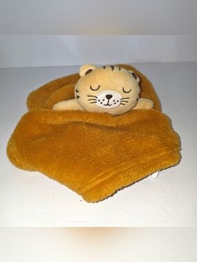 Lovey Baby Gear Sleeping Tiger Cat Brown Orange Lovey Security Blanket Warm